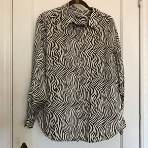 Style & Co Silk Zebra Print Shirt - Size 16W
